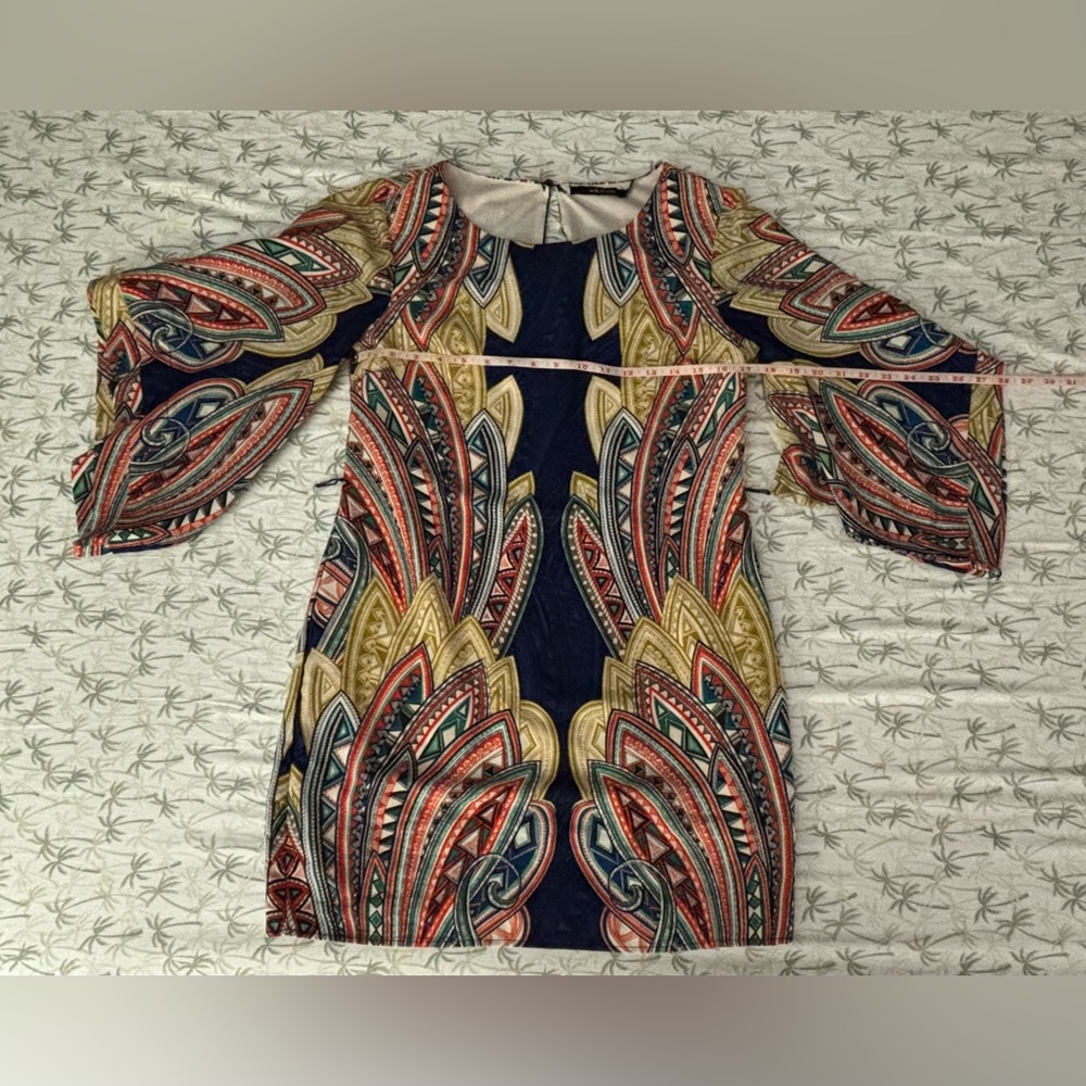 Colorful Flared sleeve dress - Sz S